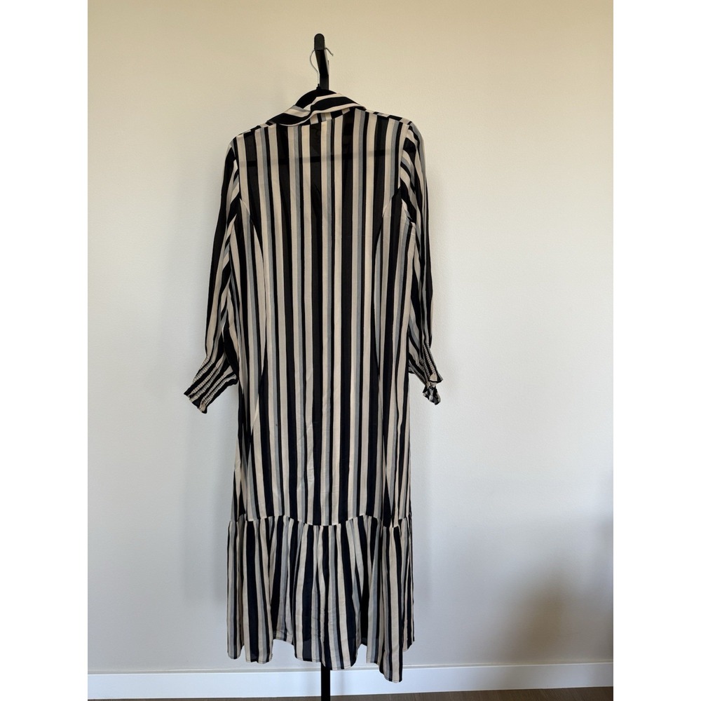 Figue Indiana Striped Shirtdress Midi Size Small Silk - Picture 6 of 8
